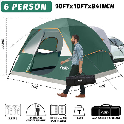 UNP SUV Dome Tent for Camping, Outdoor 6 Person Car Camping Tent, Easy Set Up SUV Tailgate Tent with Rainfly 10' x 10' Vehicle Camping Tent | for Camping, Outdoor, Car Camping Tent, Easy Set Up, SUV Tailgate Tent, with Rainfly