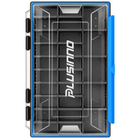PLUSINNO Tackle Box Organizer, 1/2 Packs Waterproof Tackle Trays, Fishing Tackle Box with Removable Dividers, Fishing Box Tackle Trays and Terminal Tackle Storage