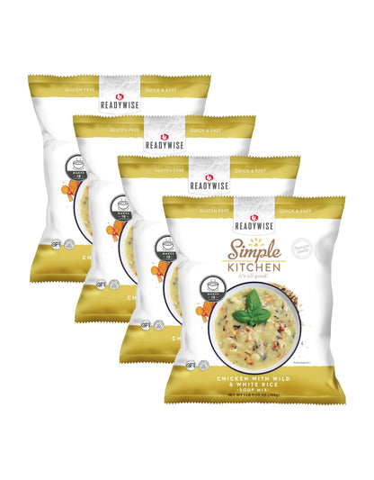 Simple Kitchen Garden Vegetable Soup Mix - 17 Servings for Meal Prep, Gluten Free, Vegetarian, Dehydrated & Freeze Dried Survival Food for Camping Meals, Backpacking & Hiking, Survival Kit, Pack of 4