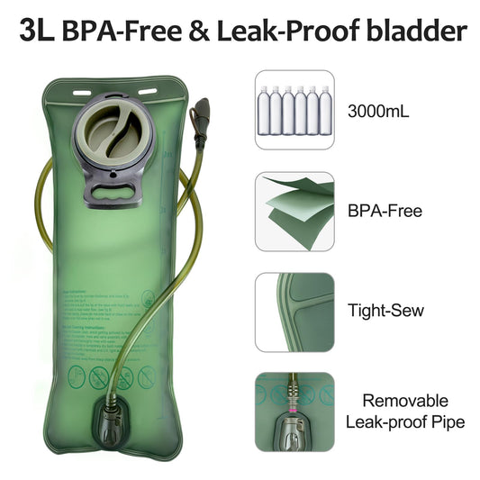 Hydration Backpack Tactical with 3L TPU Water Bladder: Hiking MOLLE Military Day Bag for Hunting for Men Women