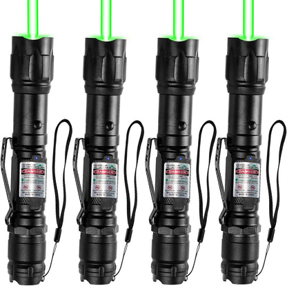 MIPREZT [4 Packs] Professional Rechargeable Green Laser Pointer High Power Green Beam Laser Light Distance Range for TV/LED/LCD Screens Tactical Flashlights Presentation Office/Outdoors [004](4)