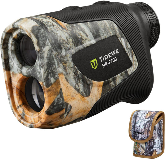 TIDEWE Hunting Rangefinder with Rechargeable Battery, 700/1000Y Camo Laser Range Finder 6X Magnification, Distance/Angle/Speed/Scan Multi Functional Water-Resistant Rangefinder with Case