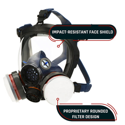 Parcil Distribution Gas Mask Survival Nuclear and Chemical Full Face Respirator - Organic Vapor & Particulate - CE Tested
