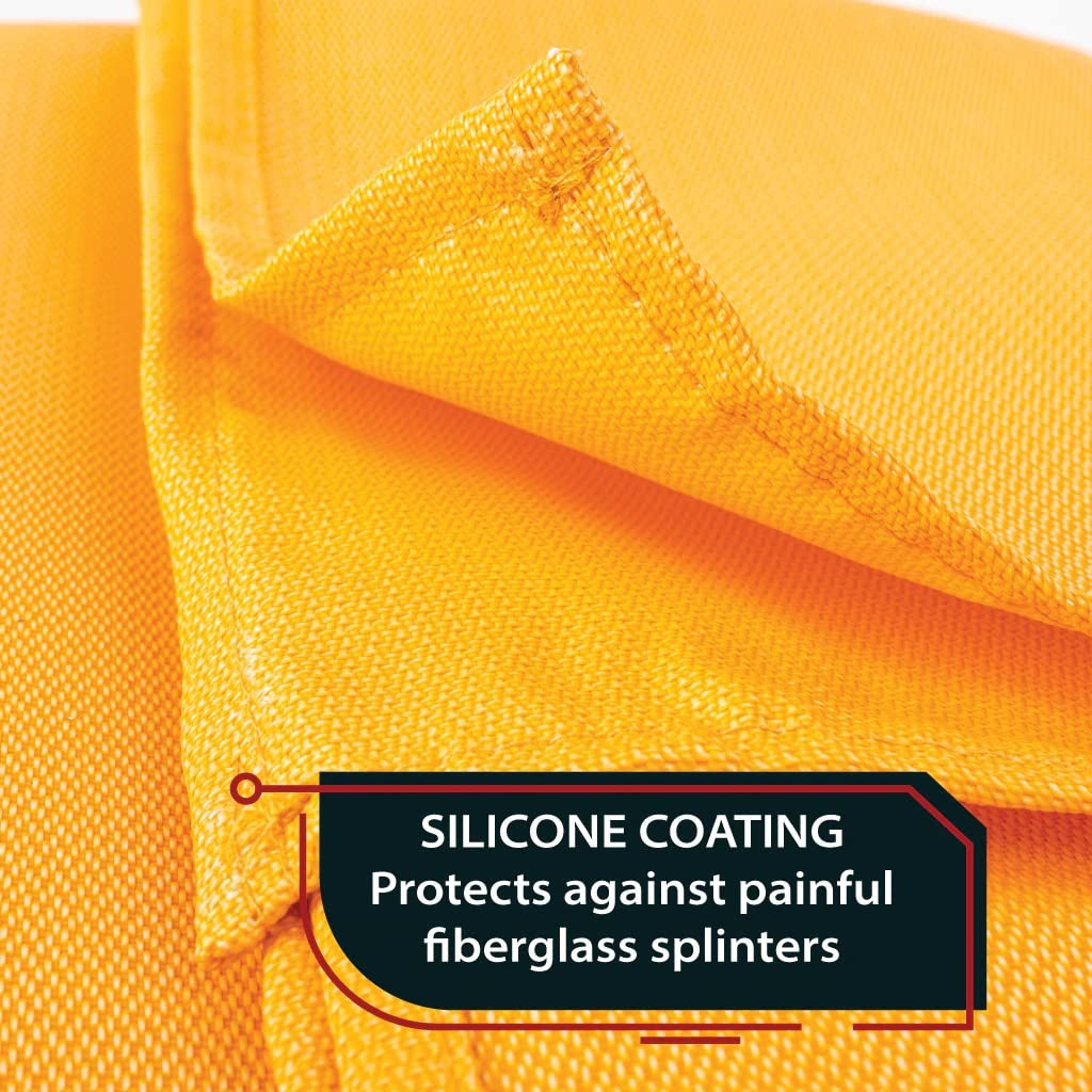 Parcil Safety SB-100 Silicone Coated Emergency Fire Blanket (40 in. x 40 in.) Emergency Kit Fire Extinguisher for Home & Kitchen, Woven Fiberglass Household Essentials, Chemical Free, No Mess