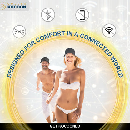 Golden Kocoon®- E.M.F Cap Hat- Bamboo Faraday Fabric Liner- 5.g, Cell Towers, Bluetooth, Smart Meters & WiFi