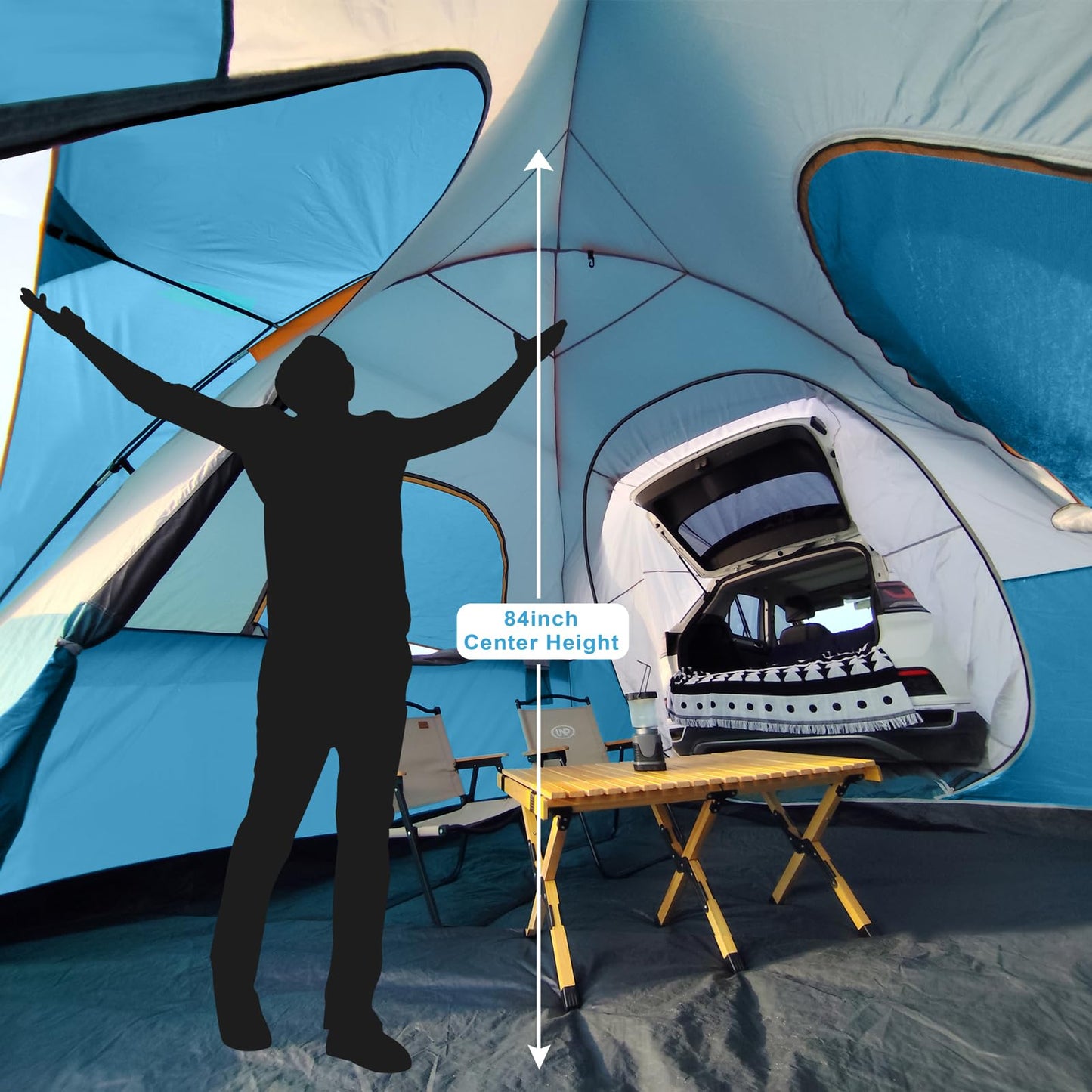 UNP SUV Dome Tent for Camping, Outdoor 6 Person Car Camping Tent, Easy Set Up SUV Tailgate Tent with Rainfly 10' x 10' Vehicle Camping Tent | for Camping, Outdoor, Car Camping Tent, Easy Set Up, SUV Tailgate Tent, with Rainfly