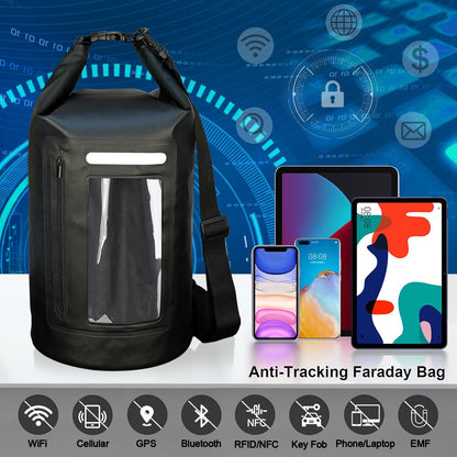 15L Faraday Bags, Waterproof Faraday Cage for Laptops & Tablets & Phones & Car Keys, RFID Signal Blocking Pouch, Anti-Theft Anti-Tracking EMP Bag