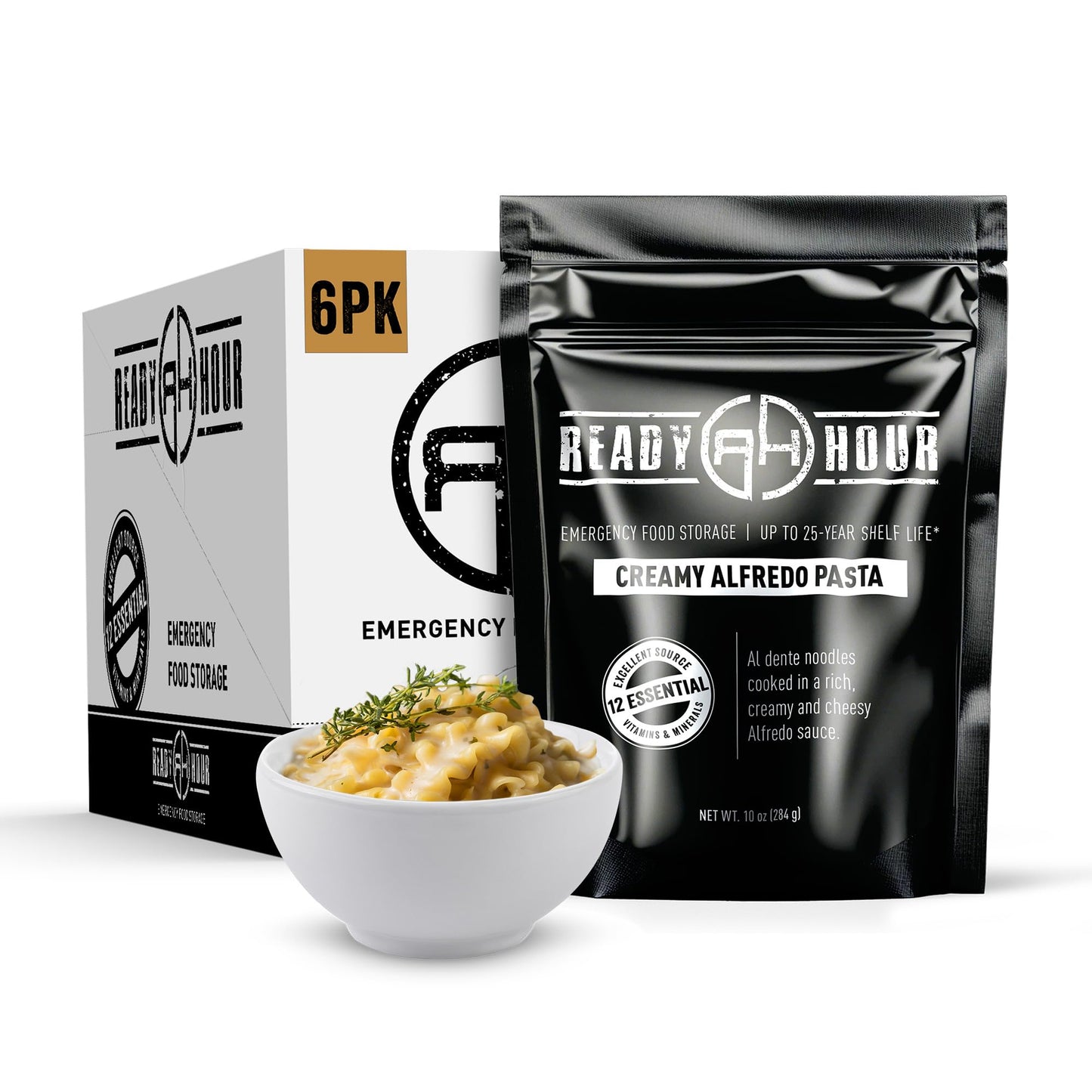 Ready Hour Mac and Cheese Case Pack (24 Servings), Freeze-Dried, Mac and Cheese Bulk, Survival Emergency and Real Non-Perishable Food, Long-Term Storage Food, 25-Year Shelf Life