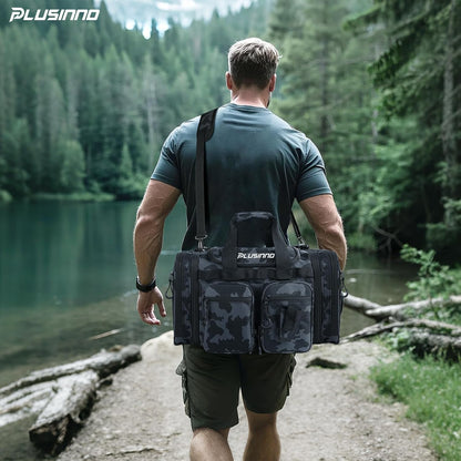 PLUSINNO Travelling bag All-purpose carrying bags for use by campers,Waterproof & Travelling bag Outdoor-Read,Get Two Bags in One