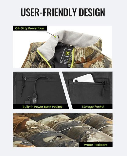 TIDEWE Women’s Lightweight Heated Vest with Battery Pack for Hunting/Hiking