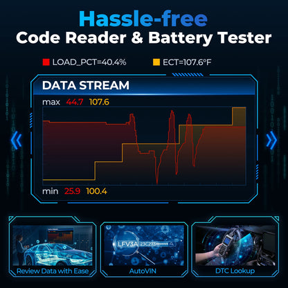 TOPDON AL500B OBD2 Scanner Battery Tester 2 in 1 Code Reader, Full OBDII Diagnosis, 12V Battery Tests & 12V/24V Cranking Tests, Charging Tests, Scan Tool, Car Diagnostic Tool for All OBDII Cars