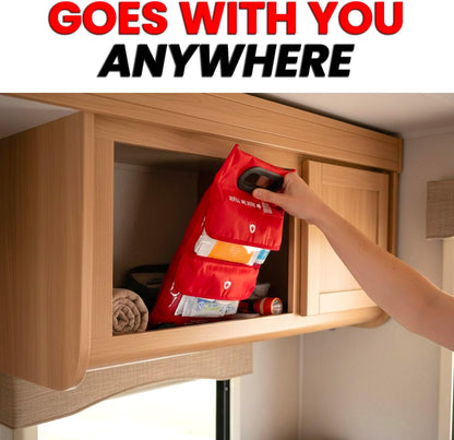 Fire Blanket Emergency Kit with Burn Gel First Aid Supplies - Prepared Hero 2-in-1 Kitchen Fire Suppression Blanket 1076°F & Complete Burn Treatment Kit - Home, RV, Camping Safety - CE Certified