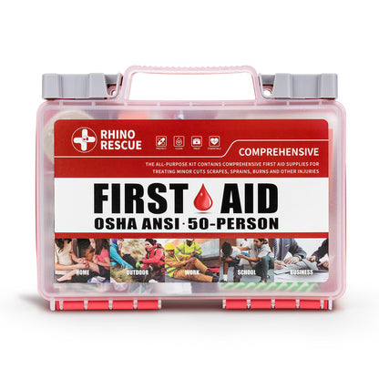 RHINO RESCUE 371 Pieces OSHA All-Purpose First Aid Kit, Home & Office Professional Medical Supplies, Ideal for Emergency, School, Business