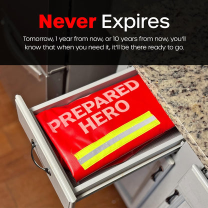 Prepared Hero Flame Shield 1 Pack - Resistant Up To 1100 Degrees - CE Certified - Fire Cape - Fire Cloak - Fireproof Clothing - Fireproof Hooded Cloak - Emergency Fire Blanket For Home