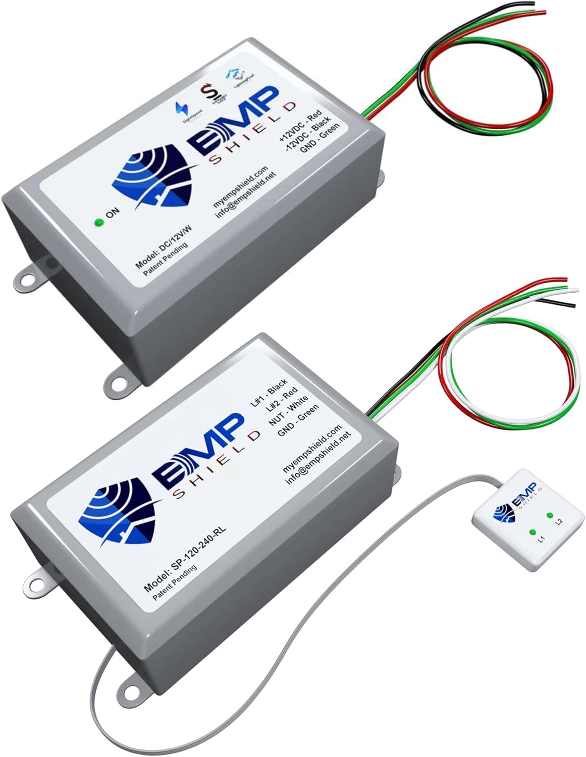 EMP Shield - Home & Vehicle EMP Lightning Protection + CME Defense Flush Mounted Breaker Box and 12 Volt DC for Car and Truck (SP-120-240-RL & DC-12V-WV)