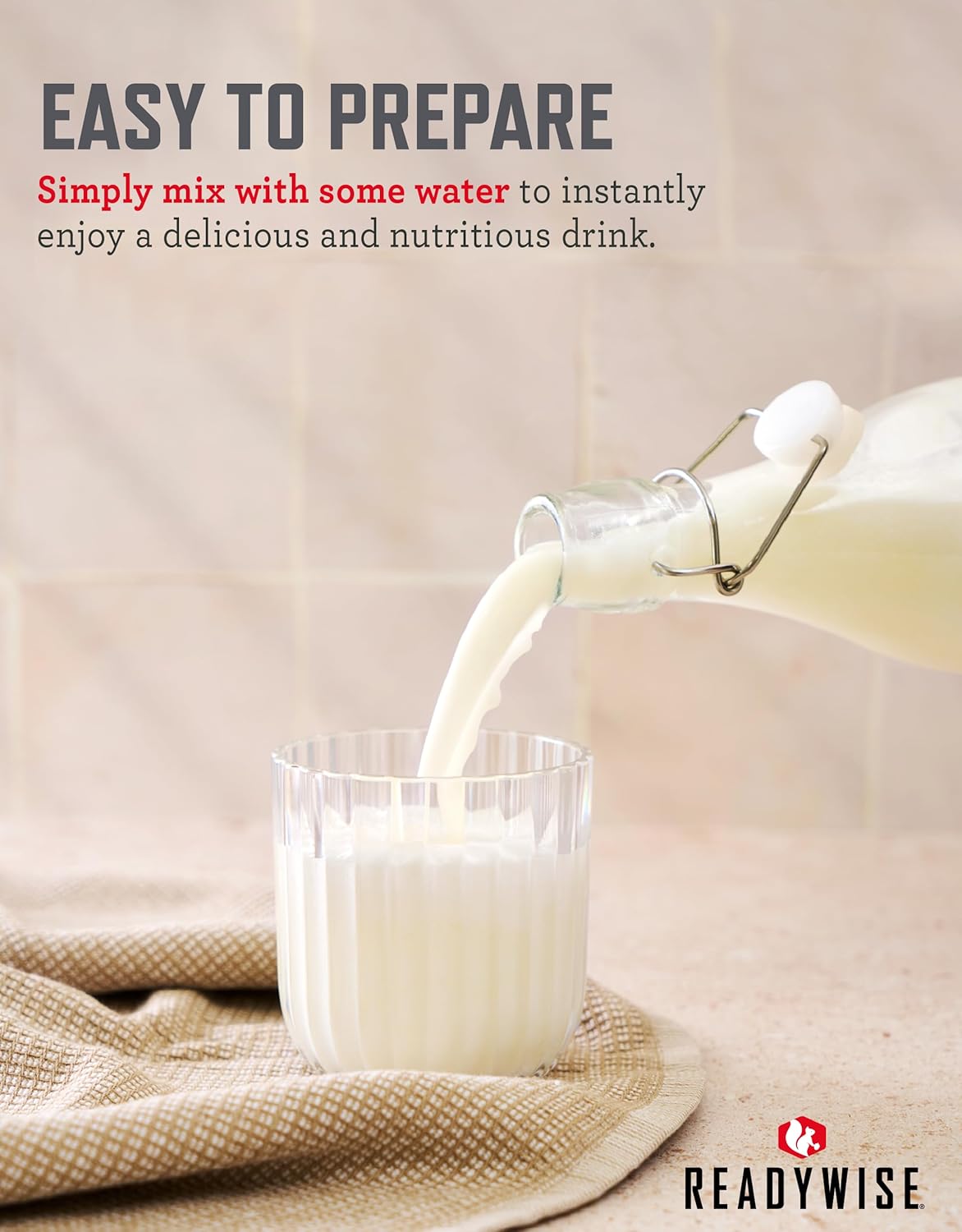 ReadyWise Whey Powdered Milk Alternative - 120 Servings Bucket, Emergency Food Supply, Protein Camping Meals, Survival Kit & Camping Essentials, Bug Out Bag Supplies, up to 25 Year Shelf Stable Life