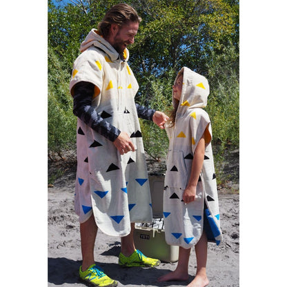 Arcturus Surf Poncho | Hooded Changing Towel & Cover-Up | 100% Cotton Velour | 2-in-1 Design Converts Your Poncho to a Beach Towel (Blackies, Kids)
