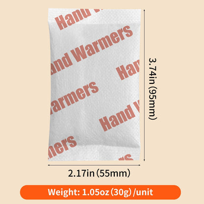 Large Hand Warmers Disposable - Up to 20 Hours of Heat - 50/100 Pack Super Long Lasting Air Activated Warmers, All Natural & Portable for Body, Hands & Toes - Odorless Hot Warmer Heater