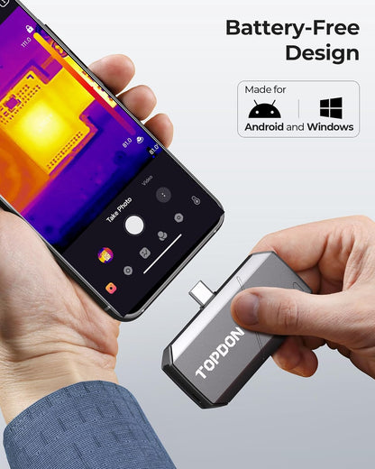 TOPDON TS001 256x192 IR Resolution Thermal Camera for Android, Thermal Night Vision Monocular Thermal Imager with 9mm Adjustable Focus Lens, Infrared Test Report, -4°F~1022°F TEM Range