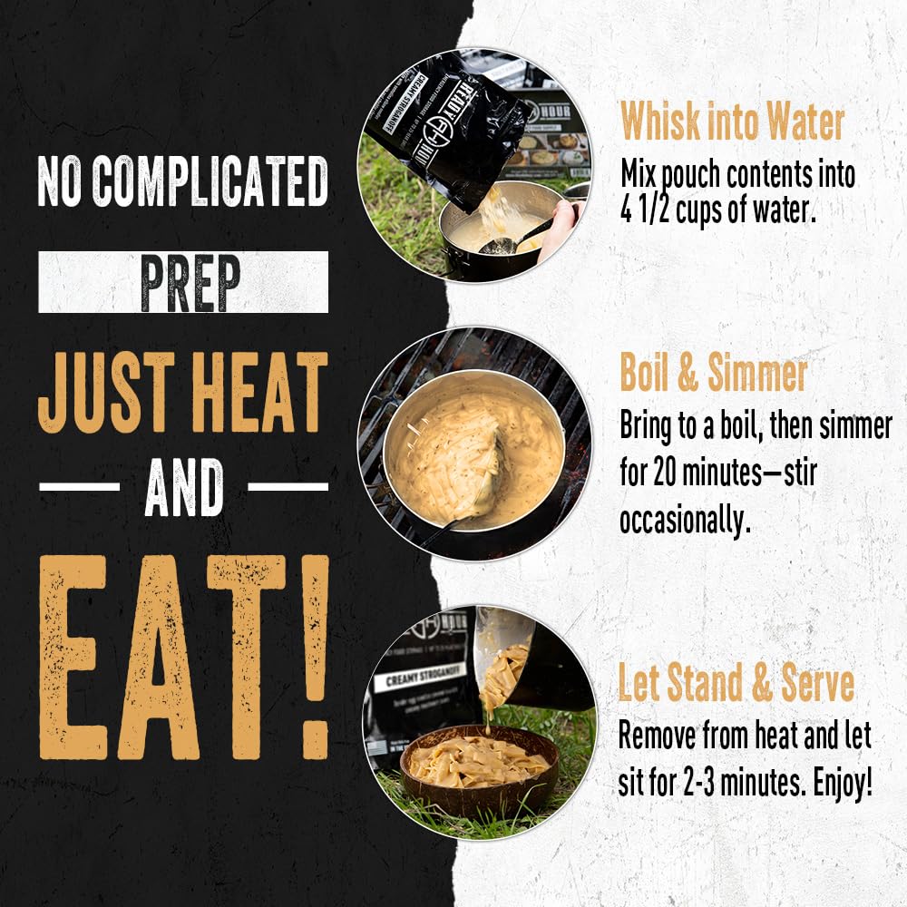 Ready Hour Mac and Cheese Case Pack (24 Servings), Freeze-Dried, Mac and Cheese Bulk, Survival Emergency and Real Non-Perishable Food, Long-Term Storage Food, 25-Year Shelf Life