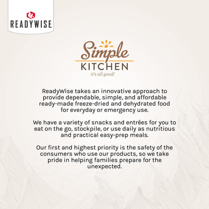 READYWISE - Simple Kitchen, Tomato Basil Soup, 17 Servings, MRE, Gluten Free, & Vegetarian, Food, Soup Mix, for Events, Hiking, Emergency Food Supply, Camping Essentials, or Daily Use, 1 Pack
