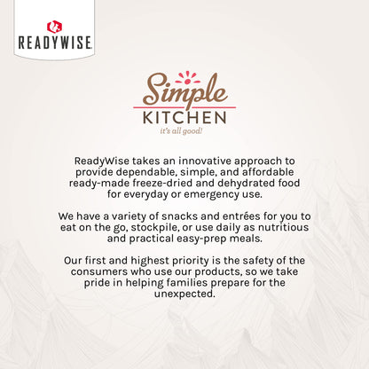READYWISE - Simple Kitchen, Tomato Basil Soup, 17 Servings, MRE, Gluten Free, & Vegetarian, Food, Soup Mix, for Events, Hiking, Emergency Food Supply, Camping Essentials, or Daily Use, 1 Pack