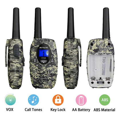 Retevis RT628 Walkie Talkies for Kids,Toys Gifts for 6-12 Years Old Boys Girls,Long Range 2 Way Radio 22CH VOX,Birthday Gift,Family Walkie Talkie for Camping Hiking Indoor Outdoor