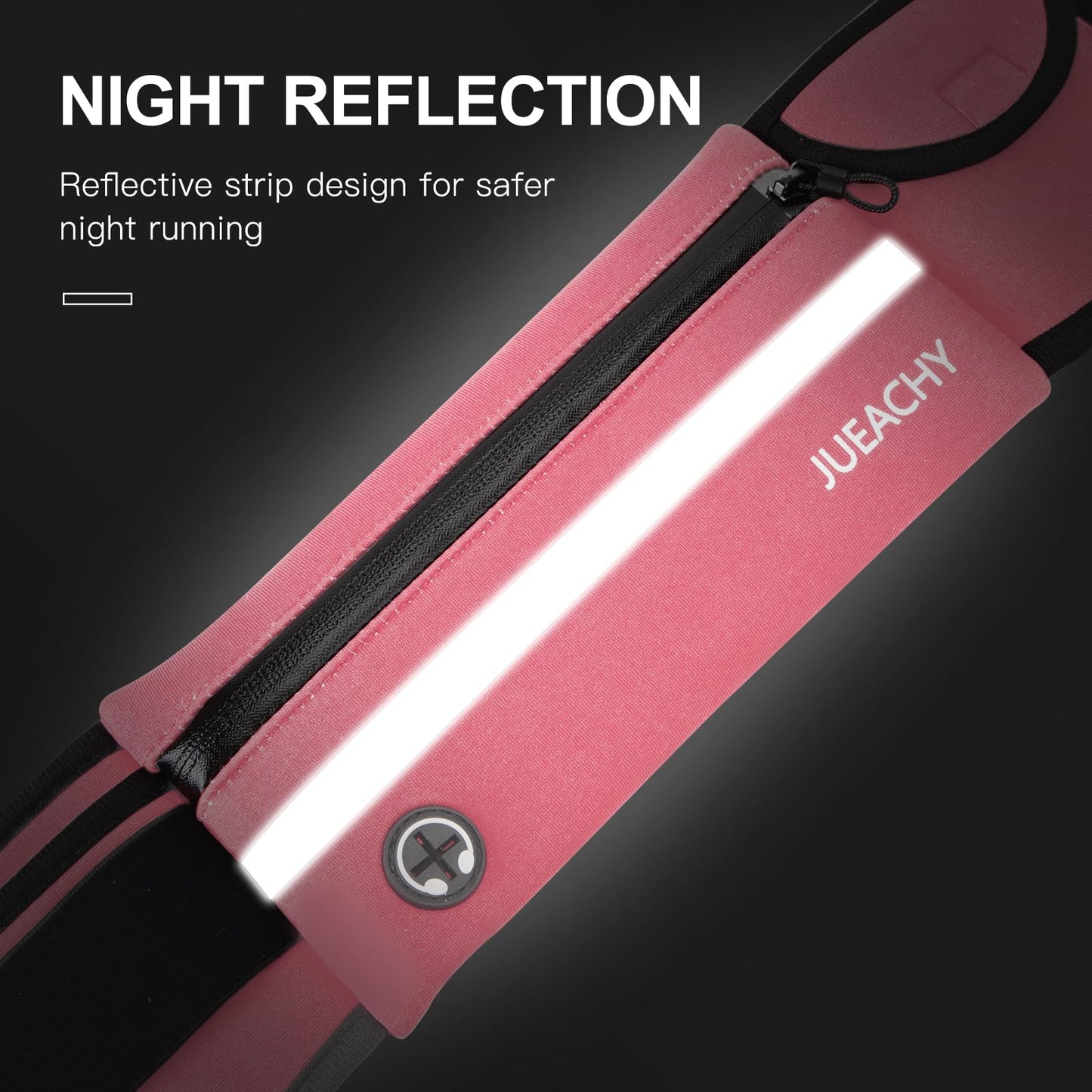 Jueachy Running Belts for Women Waterproof Fanny Pack Running Waist Pouch Phone holder Adjustable Sports Money Belt with Headphone Port