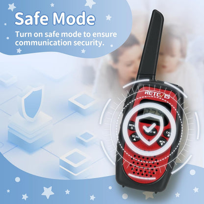 Retevis RT628S Walkie Talkies, RT628 2.0 Newer Version Portable FRS Two-Way Radios, Safe Mode, VOX Hands Free, Walkie Talkies for Adults Kids Camping Hiking Adventure (3 PCS)