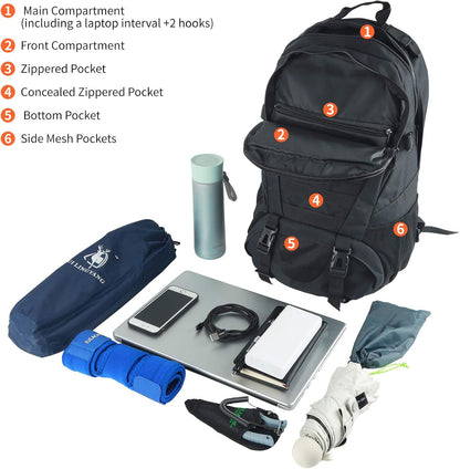 Jueachy Tactical Backpack(Black)+Drop Leg Bag(Black)