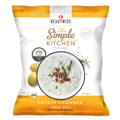 READYWISE - Simple Kitchen, Tomato Basil Soup, 17 Servings, MRE, Gluten Free, & Vegetarian, Food, Soup Mix, for Events, Hiking, Emergency Food Supply, Camping Essentials, or Daily Use, 1 Pack