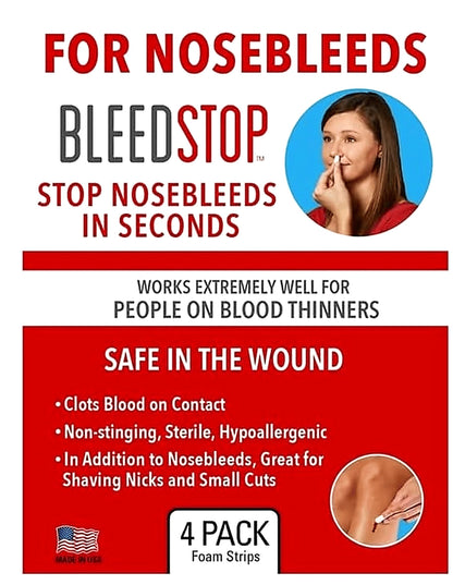 BleedStop™ First Aid Powder for Blood Clotting, Trauma Kit, Blood Thinner Patients, Camping Safety, and Survival Equipment for Moderate to Severe Bleeding Wounds or Nosebleeds - 4 (15g) Pouches