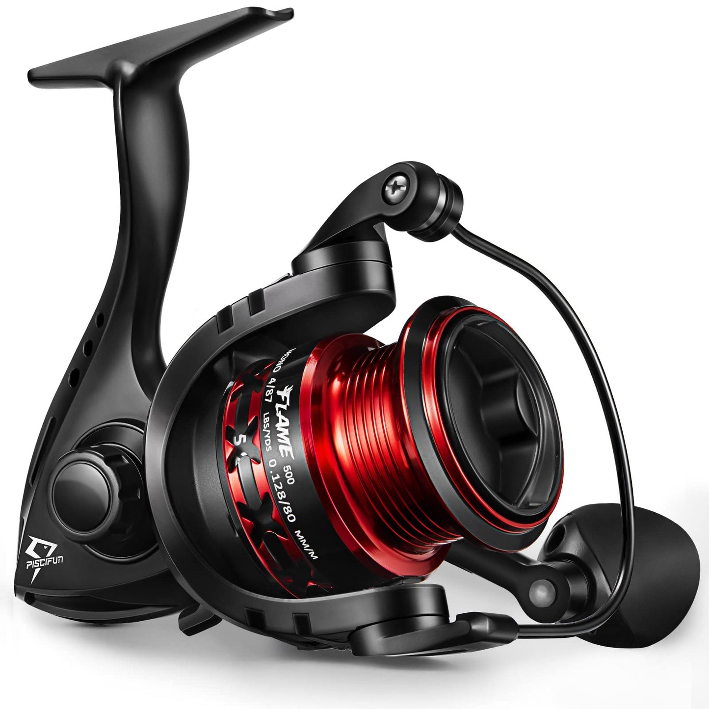 Piscifun Flame Spinning Reels, Lightweight 9+1BB Ultra Smooth Spinning Fishing Reels, 19.8LBs Max Drag, 2000, 3000, 4000, 5000 Series, Red & Blue