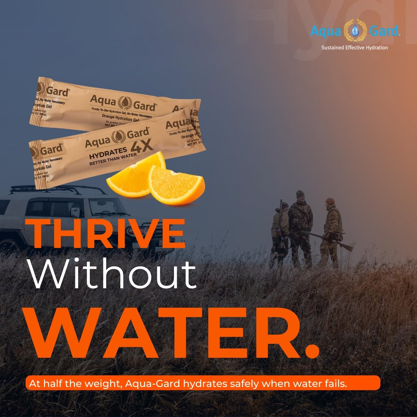 Aqua-Gard Emergency Water Gel - Survival Water Pouches for Disaster Relief | 200% More Effective Hydration | Emergency Water Pouches for Water Emergency Kit Supply for Extreme Conditions (3 Pack)