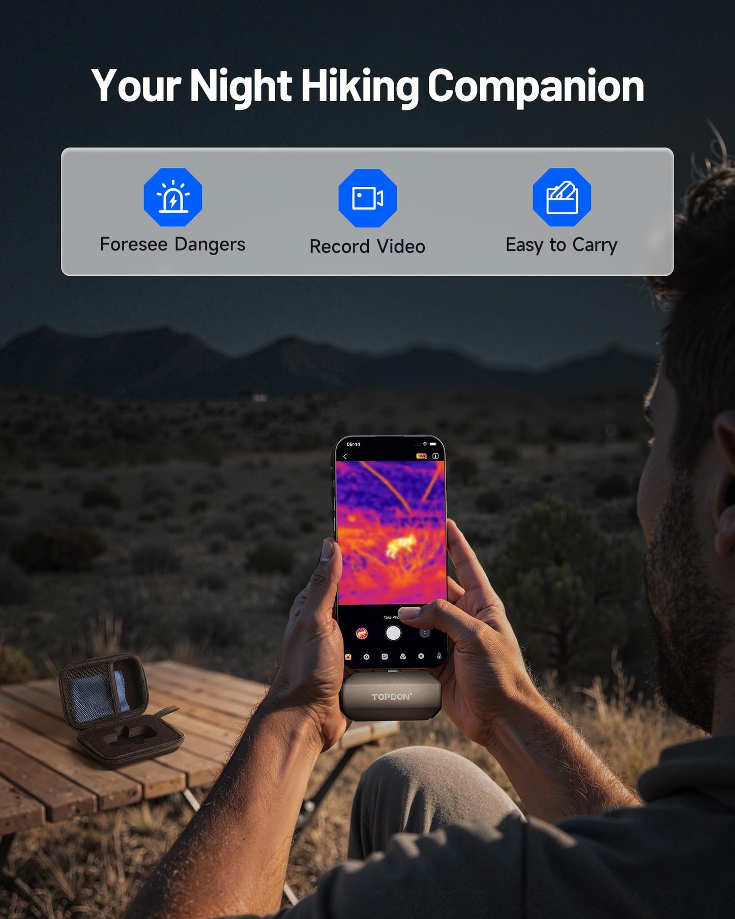 TOPDON TC002C Duo Thermal Camera, Compatible with Any USB-C iPhone, iPad & Android Device, 512 x 384 Super Resolution, 256 x 192 IR Resolution Thermal Imager, -4°F~1022°F Temp Range