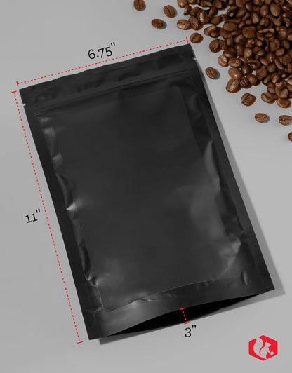 READYWISE - Mylar Bags,Large,Black, 1,000 Pieces, 16 Ounce, Mylar Bags, Ideal for Food Storage, Long Term Food Supply, Up to 25 Years, Resealable, Smell Proof Bag,11"x6.75x3"