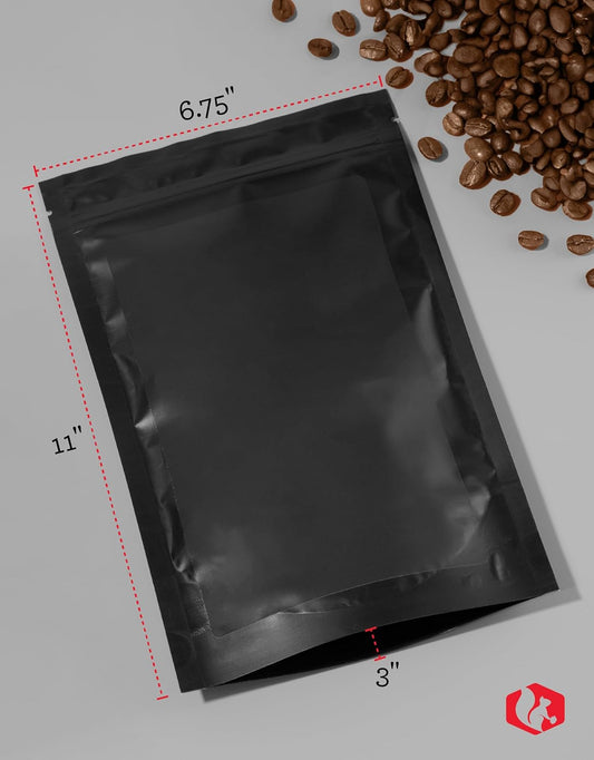 READYWISE - Mylar Bags,Large,Black, 1,000 Pieces, 16 Ounce, Mylar Bags, Ideal for Food Storage, Long Term Food Supply, Up to 25 Years, Resealable, Smell Proof Bag,11"x6.75x3"