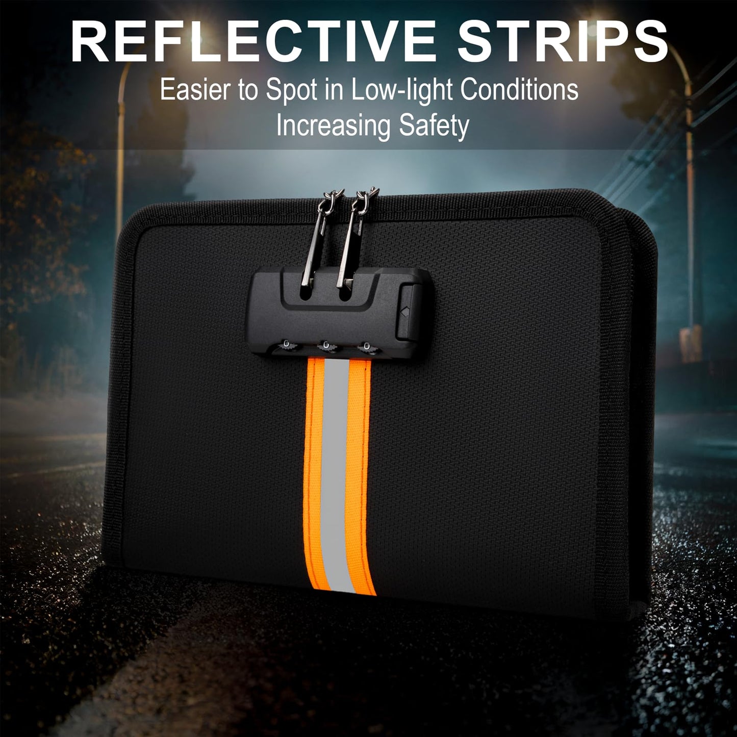 Fireproof Money Bag,Money Bag with Lock and Zipper,Safe Fireproof Waterproof,Suitable for Cash, Mobile Phones, Keys, Credit Cards