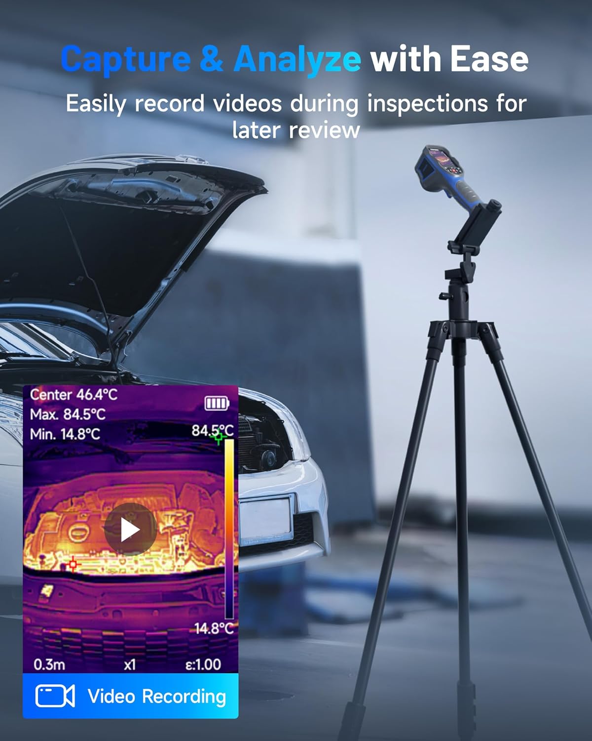 TOPDON TC005 256 x 192 IR High Resolution Dual-Camera Thermal Imaging Camera with 12-Hour Battery Life and 2MP Visual Light Camera, -4°F~1022°F Handheld Infrared Thermal Imager with PC 2D/3D Analysis