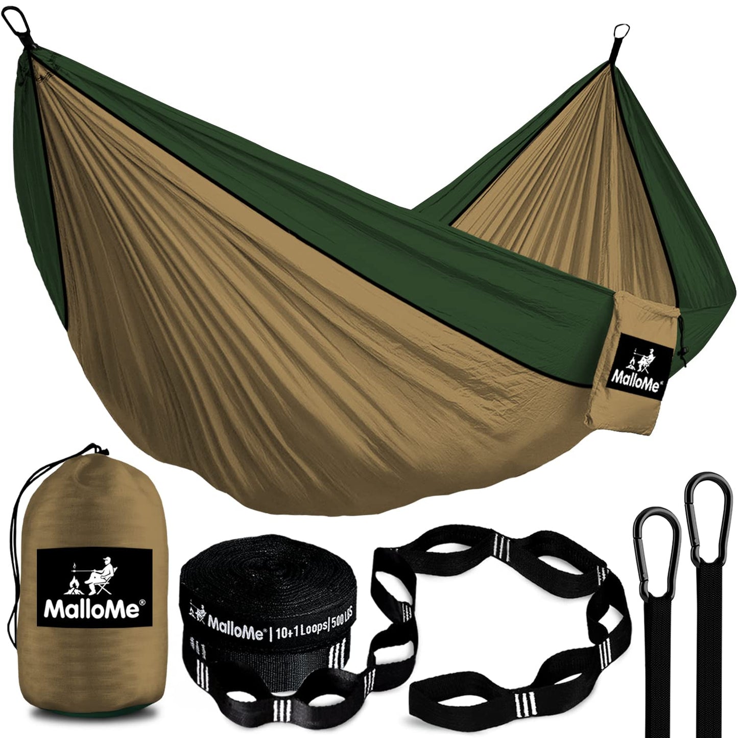 MalloMe Camping Hammock for Adults & Kids - Portable Hammocks for Outside - Hamacas para Adultos Outdoor Single & Double Two 2 Person Hammock - Hamaca/Hamacs/Amacas Heavy Duty Tree Travel Hamock