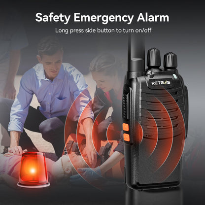 Case of 6,Retevis H-777 Walkie Talkies for Adults Long Range, Rechargeable Two-Way Radios,with 6-Way Multi Unit Charger,Flashlight Handheld Business 2 Way Radios