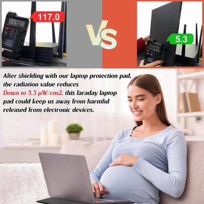 EMF Radiation Shielding Laptop Pad - 12x16 Inch Heat Blocking Mat, Anti-Radiation & Heat Protection for Laptop, Notebook, Tablet Use on Lap, Office, Travel