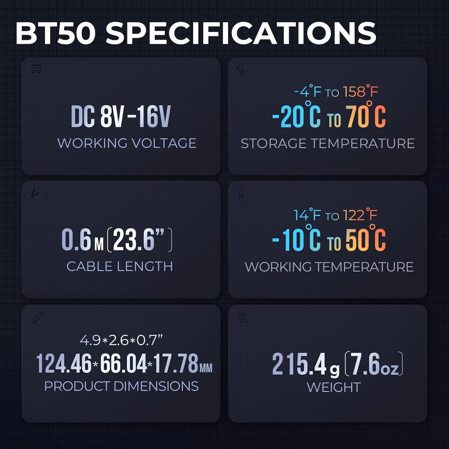 Car Battery Tester TOPDON BT50, 12V Battery Load Tester, 100-2000 CCA Automotive Alternator Tester Digital Battery Analyzer Charging Cranking System for Car Truck Motorcycle ATV SUV Boat Yacht