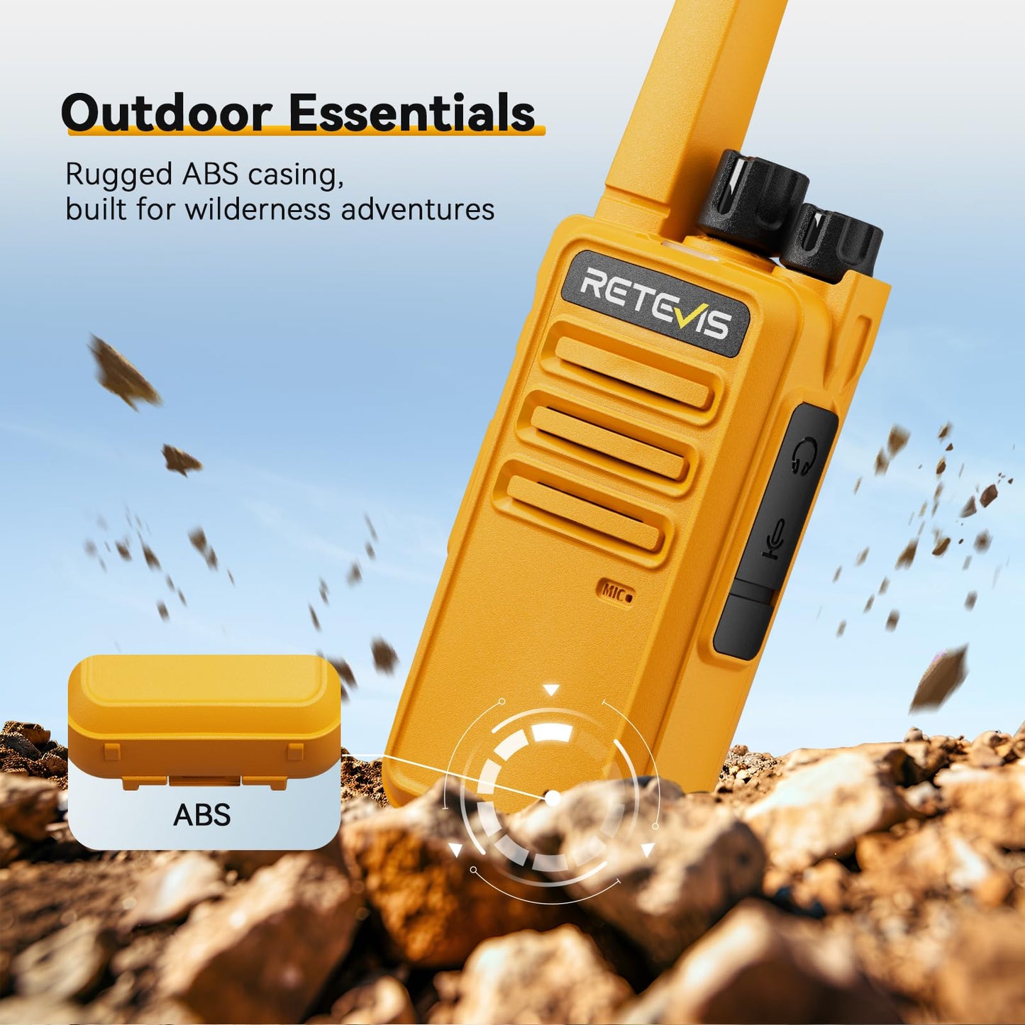 Retevis RT68 Walkie Talkies Rechargeable,Portable FRS Two-Way Radios for Adults,Heavy Duty 2 Way Radios Long Range,USB Charging Base,License Free Walkie Talkie for Road Trip Gifts Camping (2 Pack)