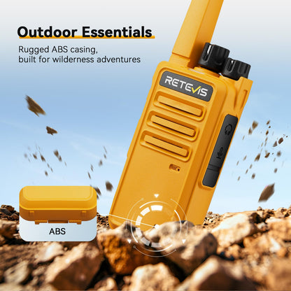 Retevis RT68 Walkie Talkies Rechargeable,Portable FRS Two-Way Radios for Adults,Heavy Duty 2 Way Radios Long Range,USB Charging Base,License Free Walkie Talkie for Road Trip Gifts Camping (2 Pack)