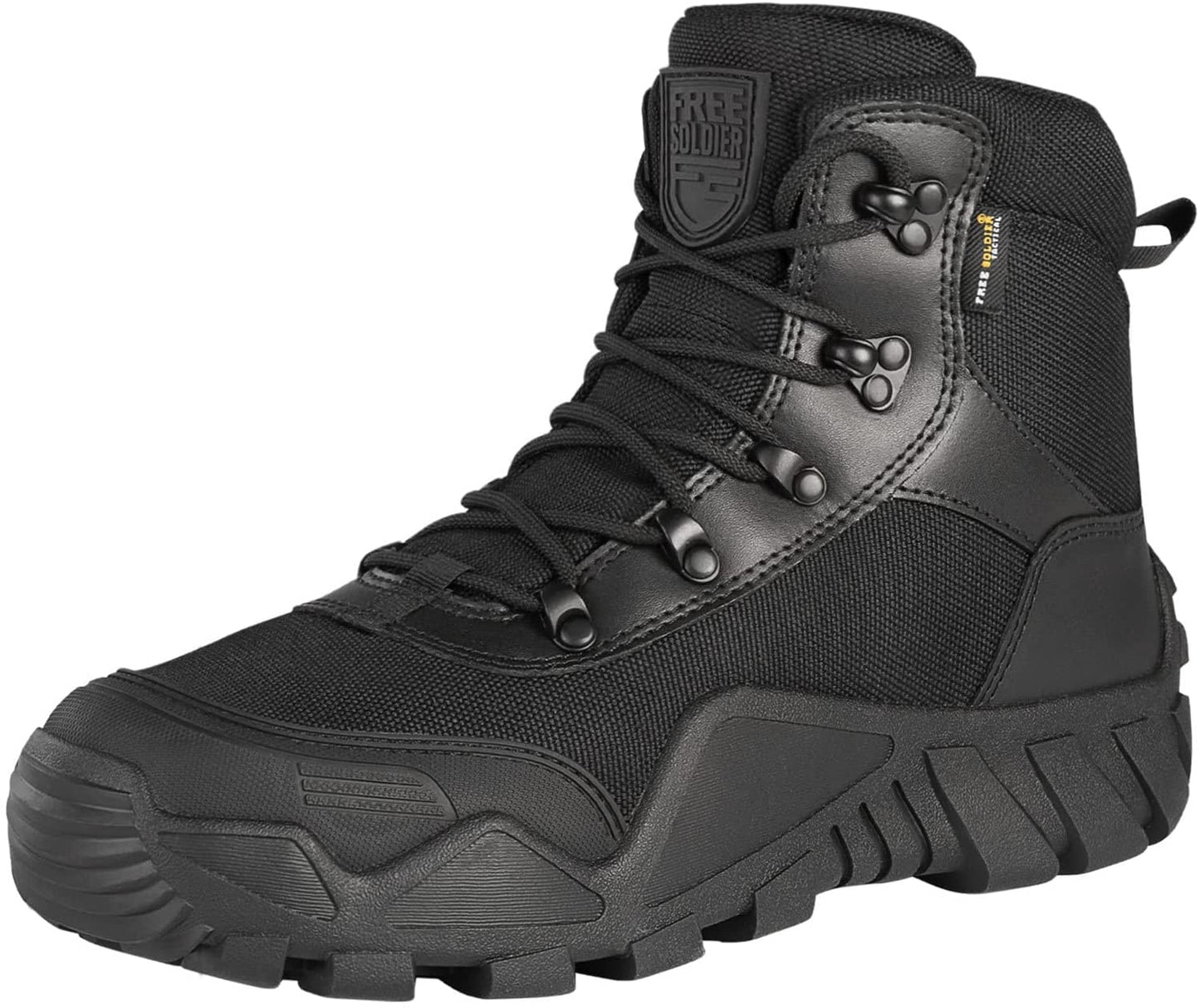 FREE SOLDIER Men's Waterproof Hiking Boots Tactical Work Boots Outdoor Lightweight Military Boots