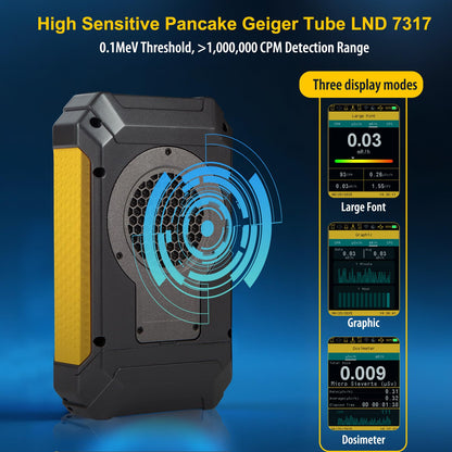 GQ 600 PRO Geiger Counter Nuclear Radiation Detector – Dosimeter for Alpha, Beta, Gamma, X-Ray – Portable Radiation Monitor with Real-Time Data, Global Data Sharing, LCD Display & USB