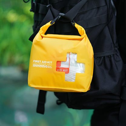 RHINO RESCUE Waterproof Boat First Aid Kit, Lightweight Boat Accessories Dry Bag, Emergency Marine Survival Supplies for Outdoor Kayak, Fishing, Floating, Swimming, Beach & Camping (Yellow)