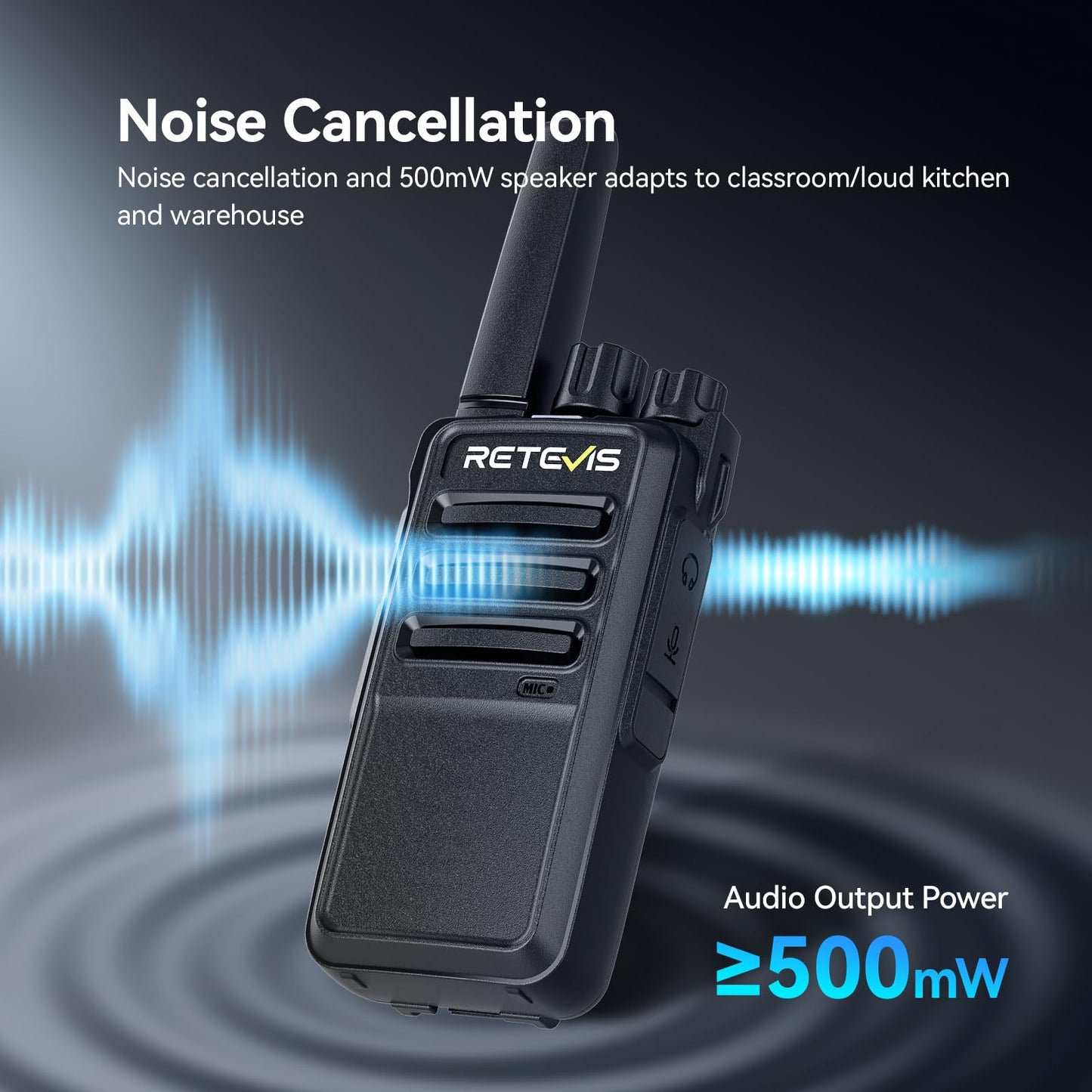 Retevis RT68 Two-Way Radios Long Range, Walkie Talkies for Adults, 2 Way Radio with Earpiece, Walkie Talkie Rechargeable with Charging Base, for Manufacturing Restaurant Business School(10 Pack)