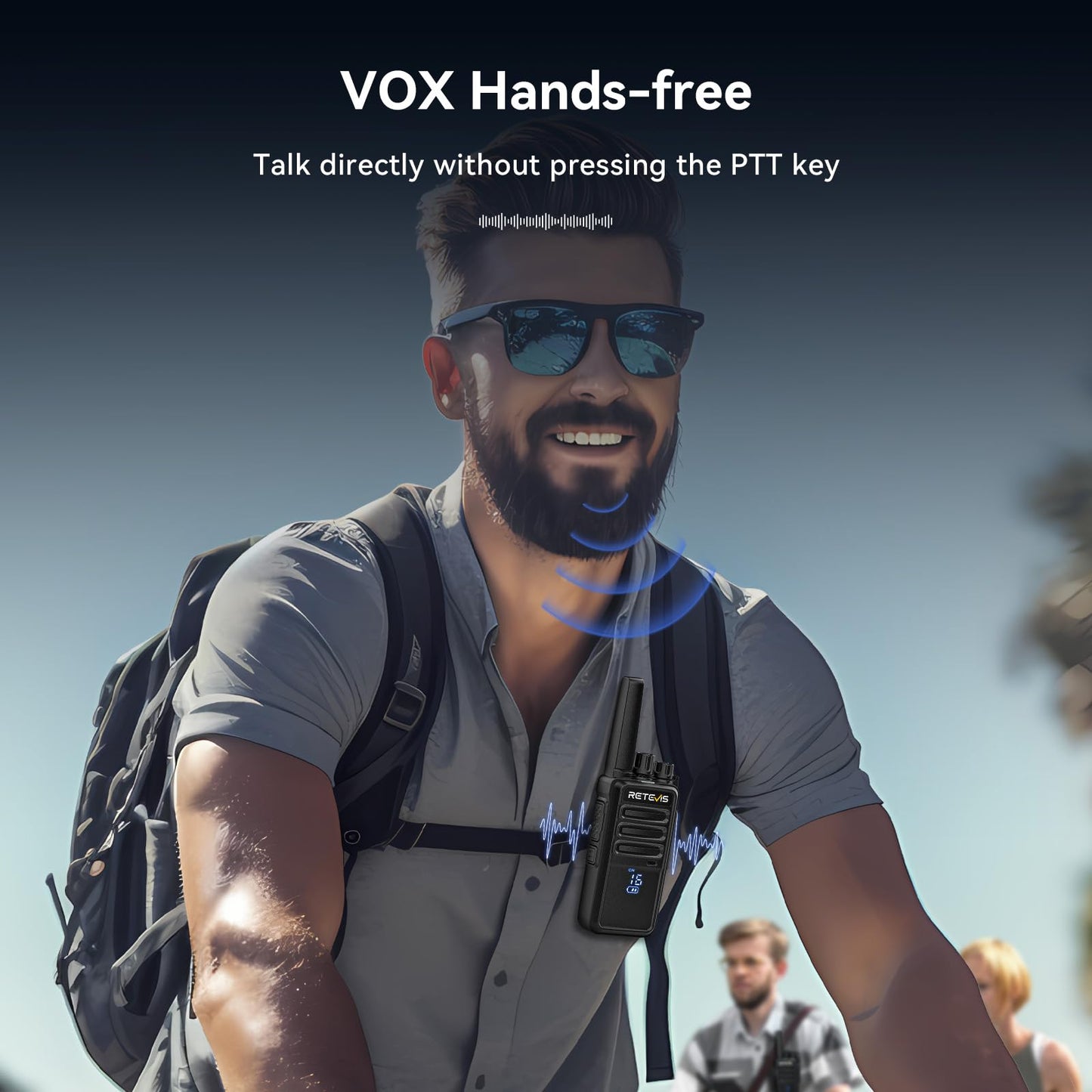 Retevis RT68 Walkie Talkies Rechargeable,Portable FRS Two-Way Radios for Adults,Heavy Duty 2 Way Radios Long Range,USB Charging Base,License Free Walkie Talkie for Road Trip Gifts Camping (2 Pack)